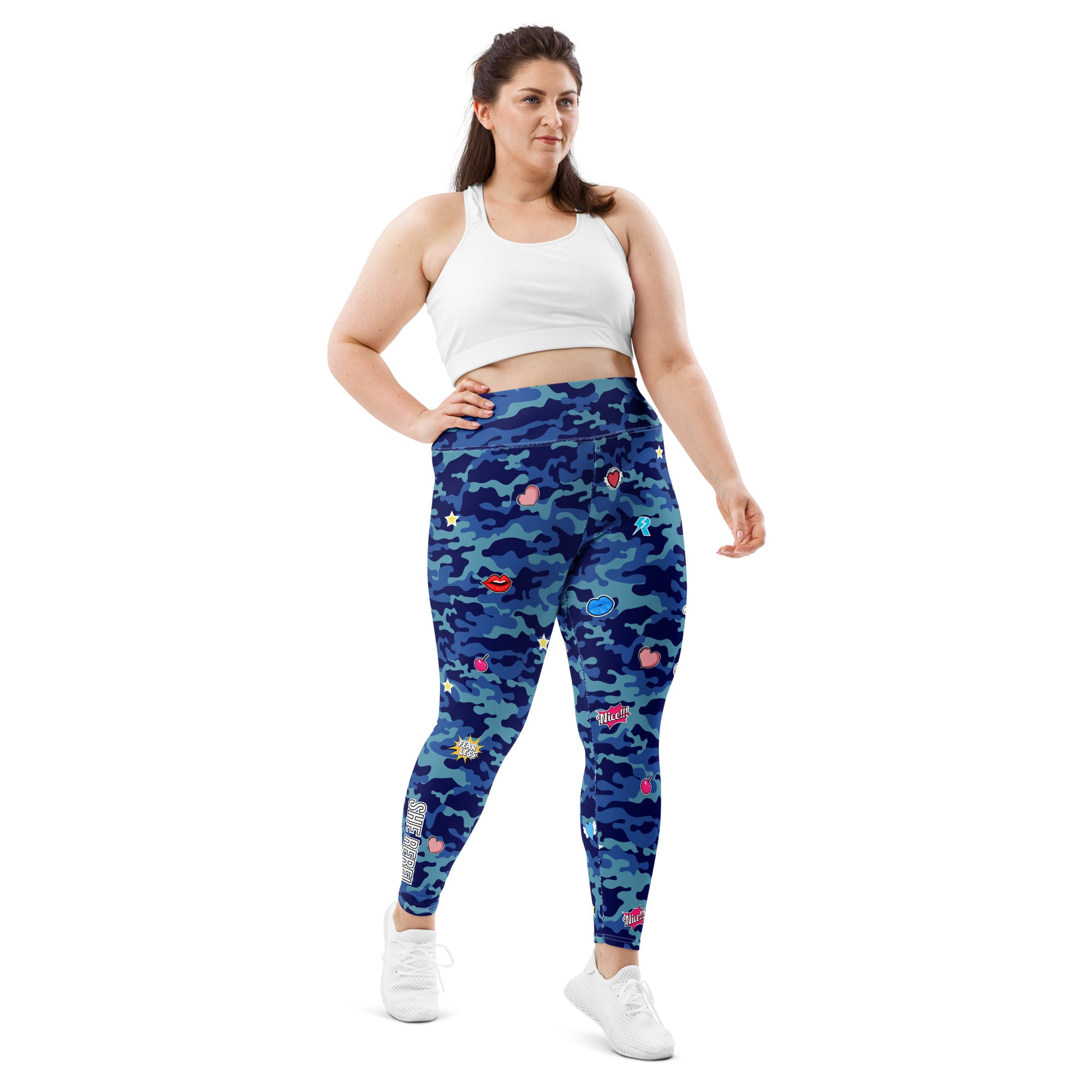 Fierce Blue Camo Leggings